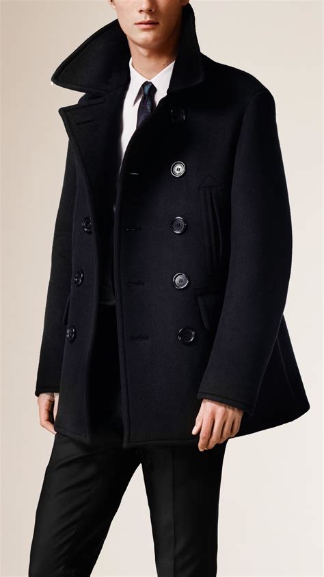 burberry mens peacoats|burberry wool pea coats men's.